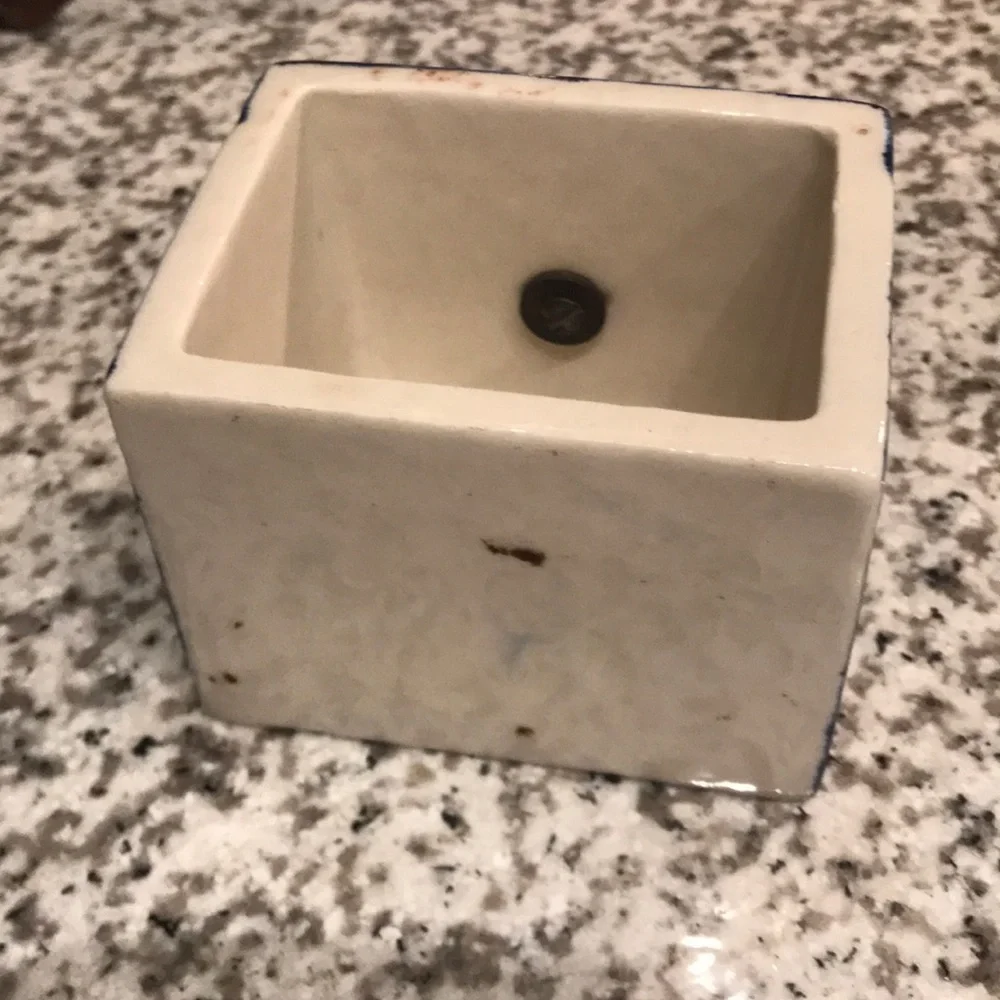 Vintage Wooden Apothecary Spice Box with Ceramic Drawers